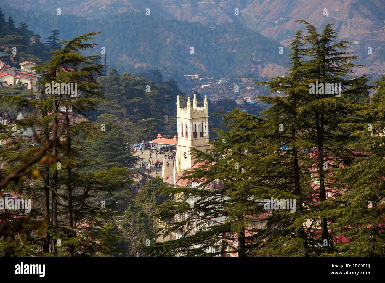 Shimla Ridge Church India, Himachal Pradesh, Shimla, View of The Ridge and Christ Church ...
