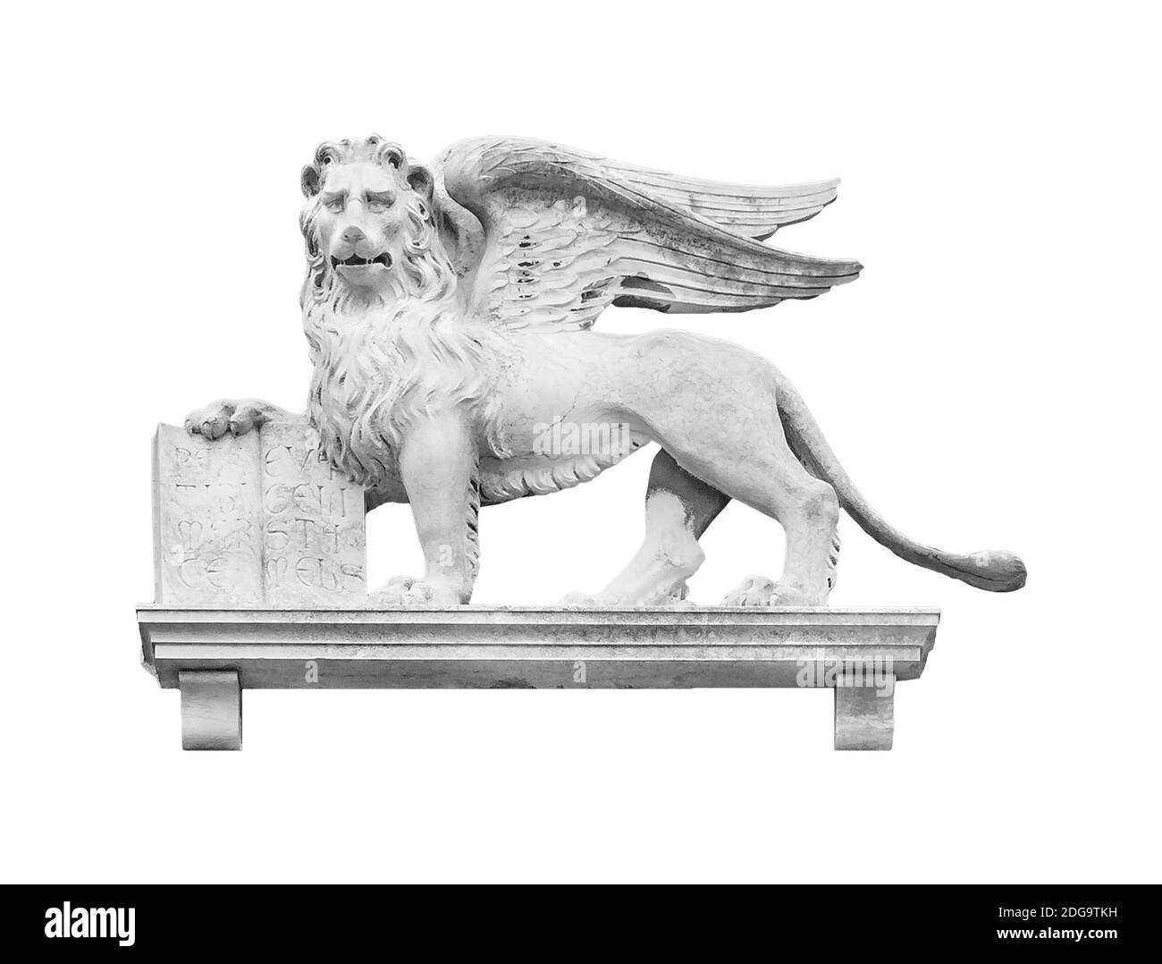 Winged Lion Sculpture Isolated Stock Photo