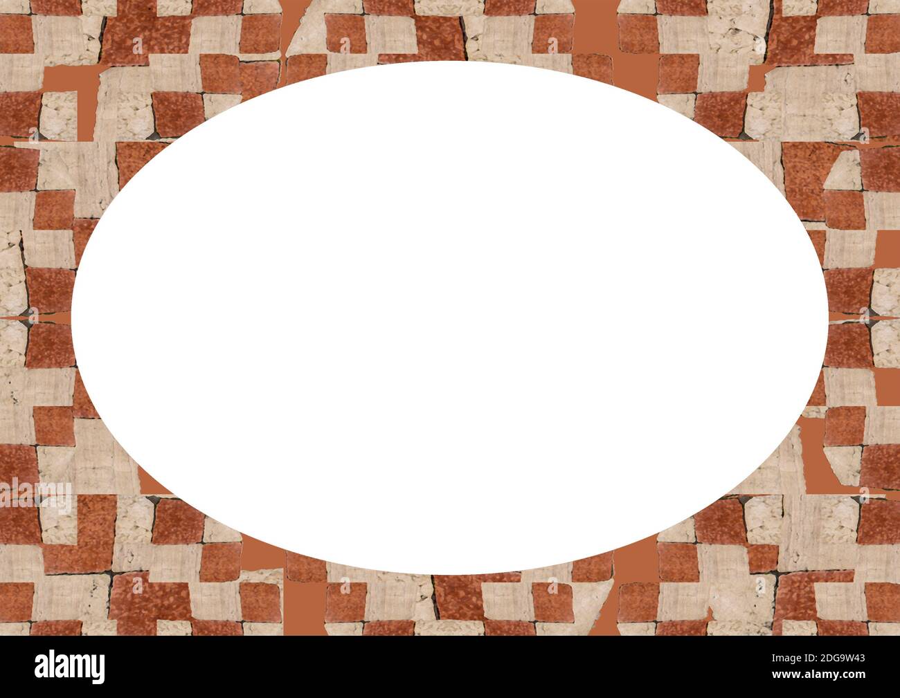 Blank Landscape Frame With Mosaic Rounded Edges Stock Photo