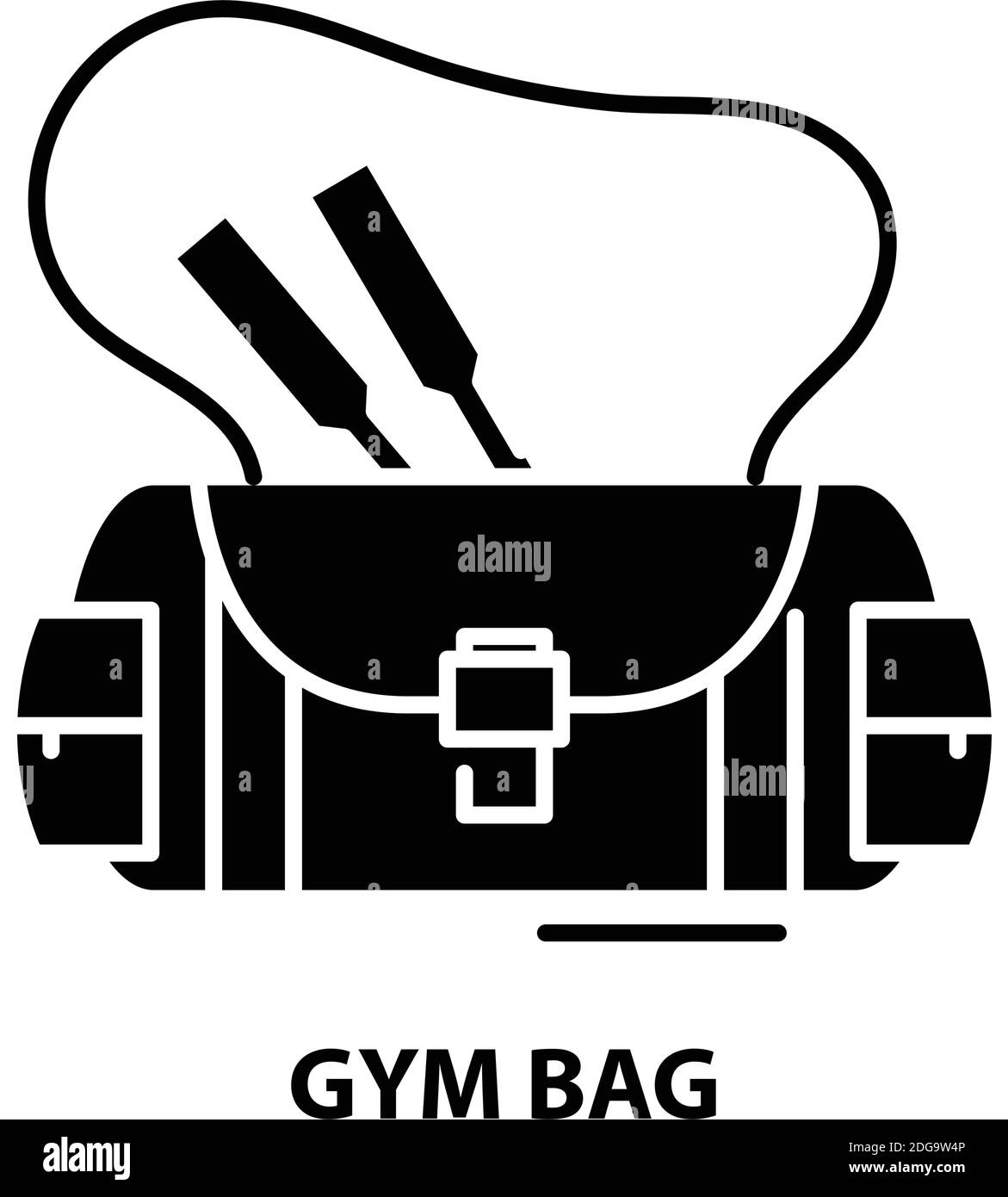 gym bag icon, black vector sign with editable strokes, concept