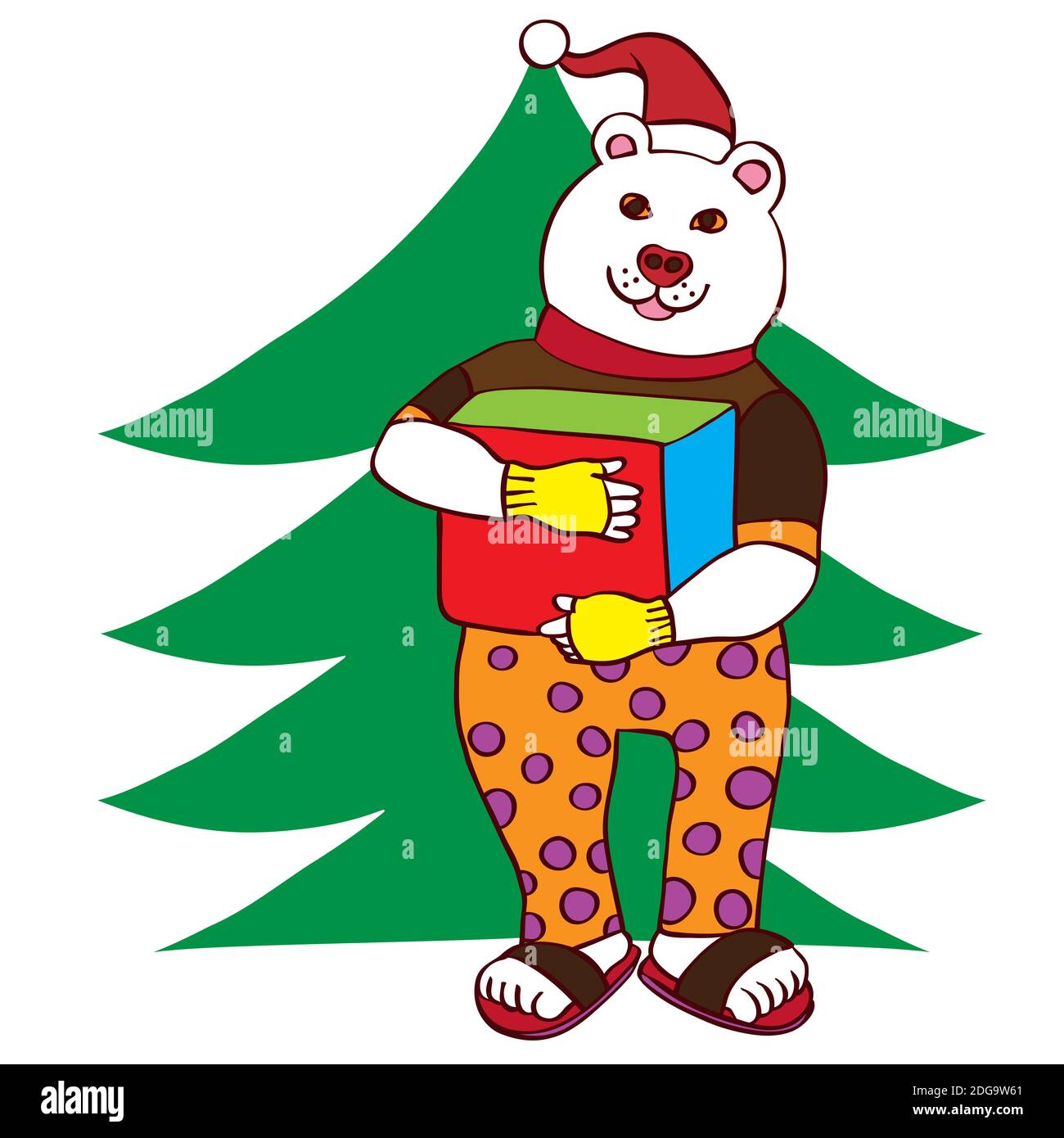 Bear with a gift Stock Photo