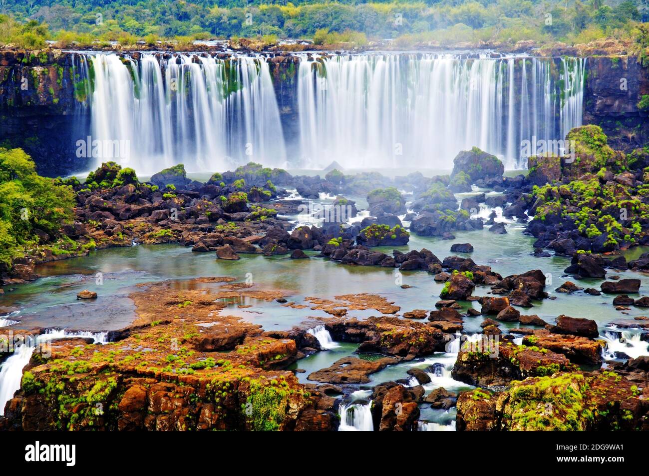 Iguacu Wasserfälle in Brasilien, Detailansicht, die grössten Wasserfälle der Erde Stock Photo