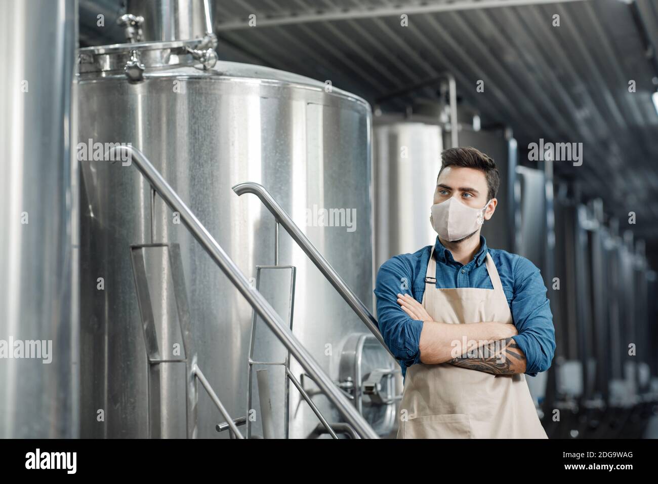 Beverage production, beer business and covid-19 quarantine Stock Photo