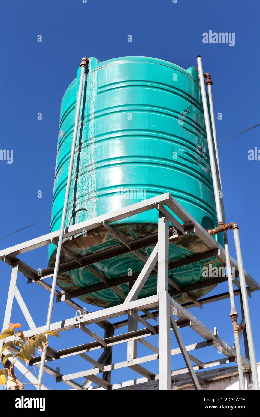 Africa in the roof the water tank structure Stock Photo Alamy