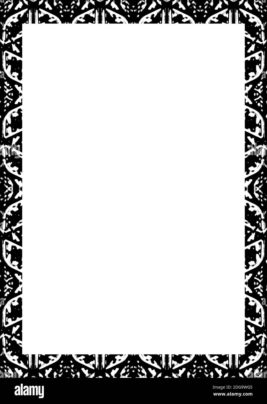 Blank Frame with Black and White Ornate Borders Stock Photo - Alamy