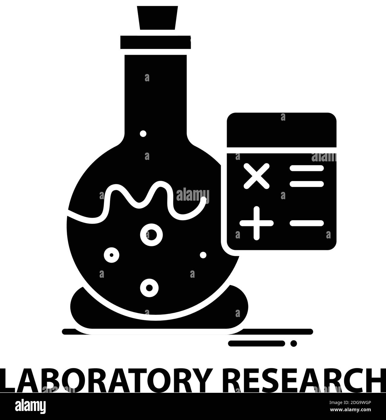 laboratory research icon, black vector sign with editable strokes