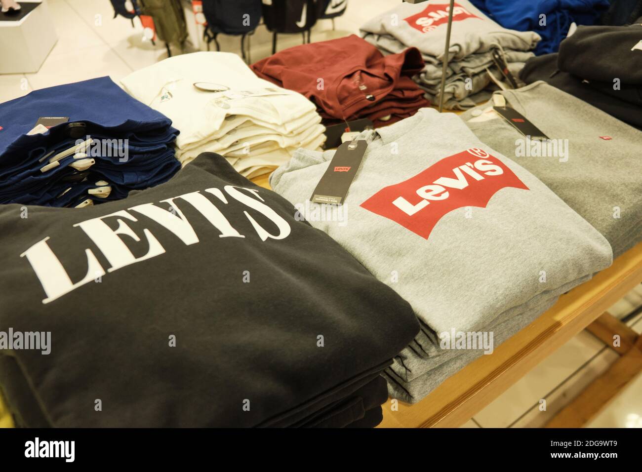 Levi Strauss polo t-shirts at store counter. Mersin, Turkey - November 2020  Stock Photo - Alamy