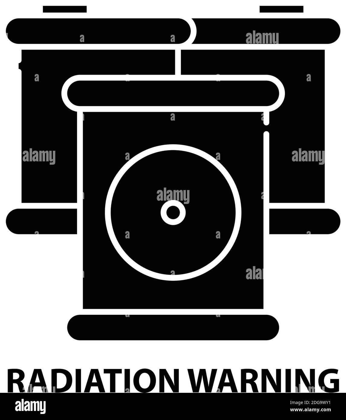 radiation warning symbol icon, black vector sign with editable strokes