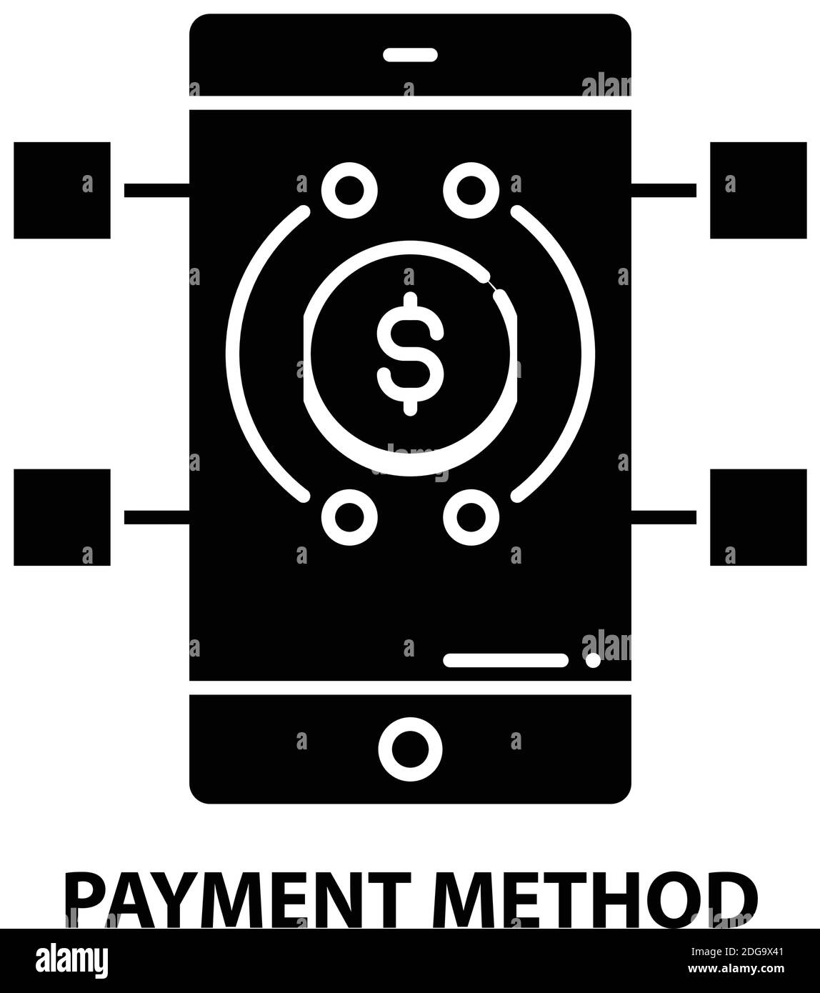 payment method icon, black vector sign with editable strokes, concept illustration Stock Vector