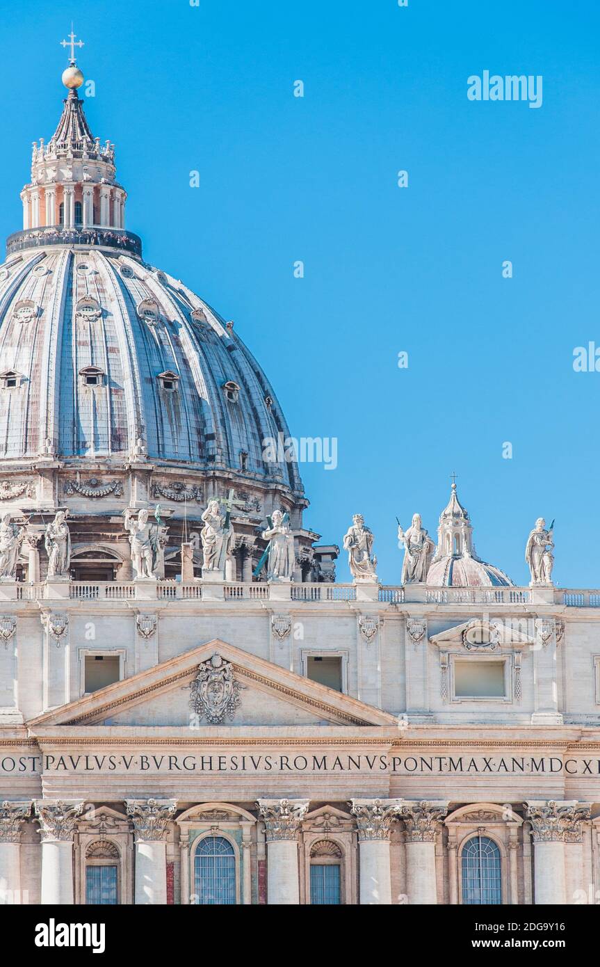 St. Peter's Basilica in Rome on St. Peter's Square in Rome, Italy Stock Photo