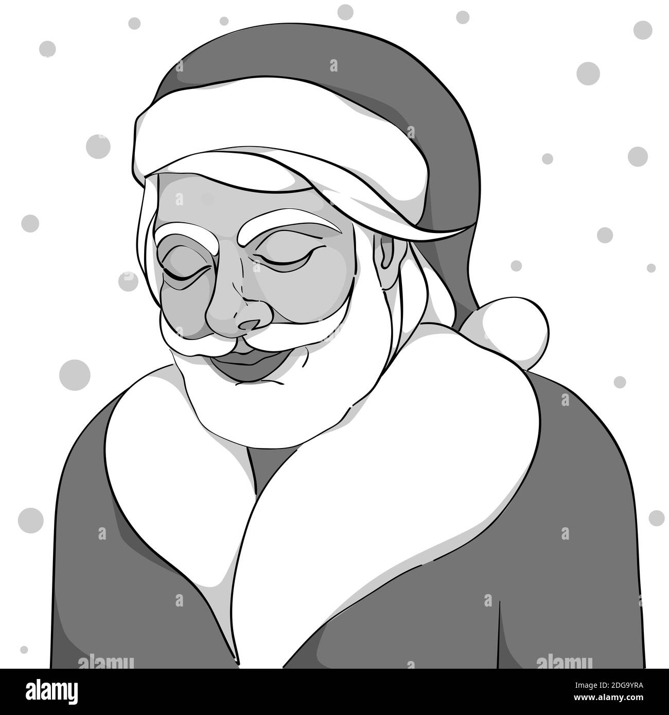 Black and white dreaming santa Stock Photo