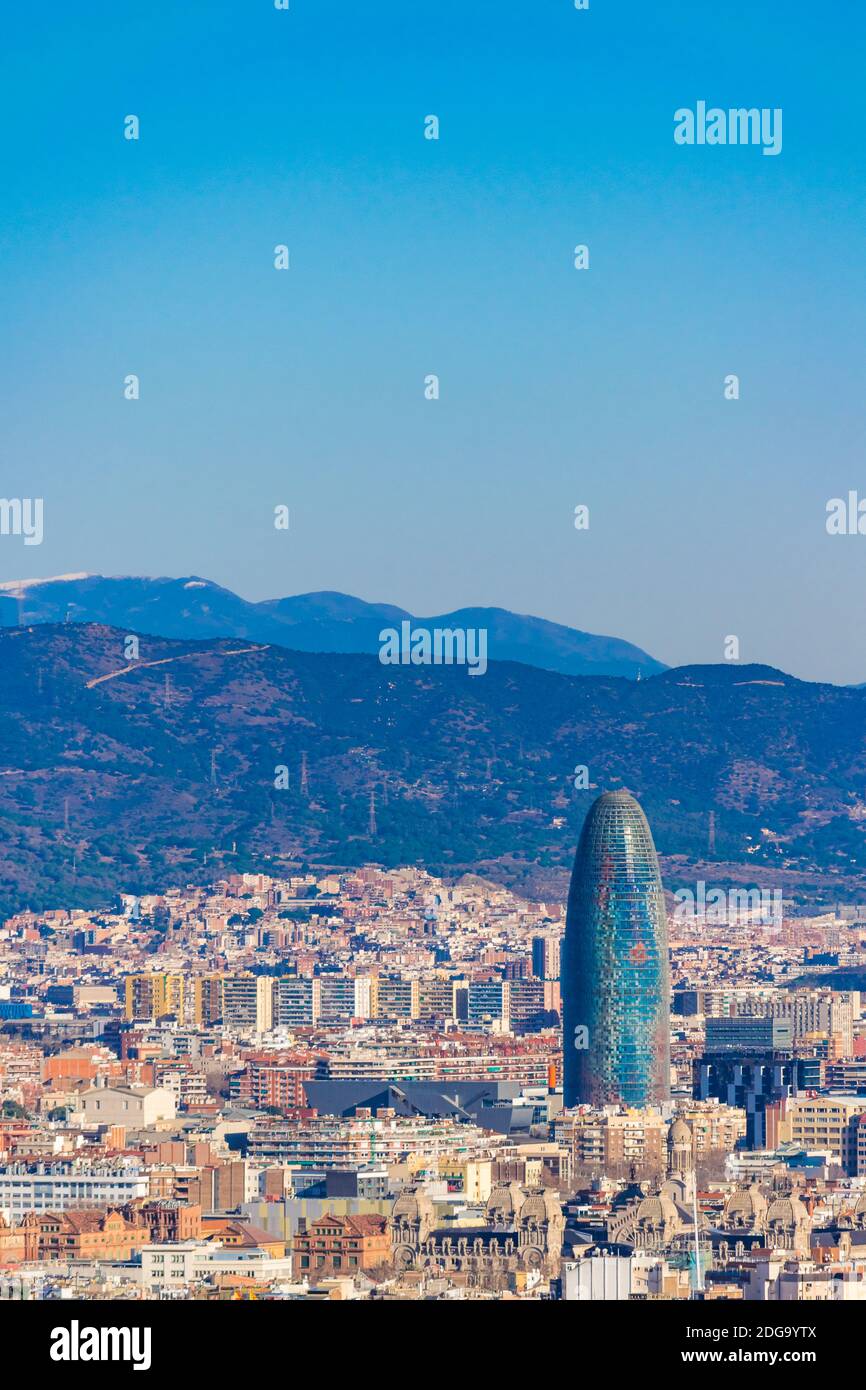 Aerial View Barcelona City, Spain Stock Photo