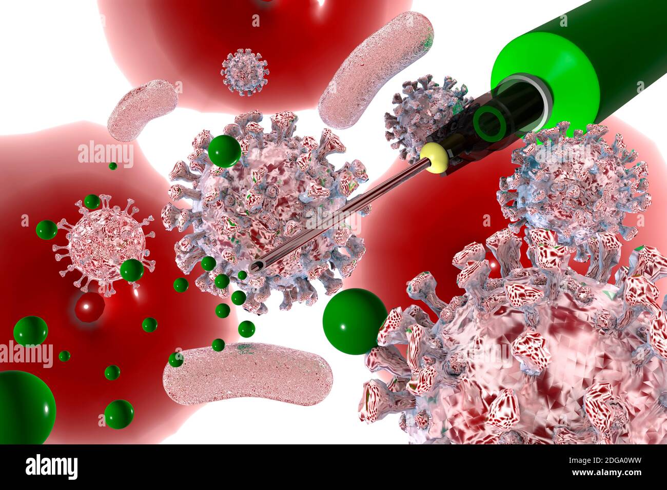 die Mainzer Firma Biontech hat einen potenten Impfstoff gegen das Coronavirus gefunden - Symbolbild: CGI-Visualisierung: Impfung, Coronavirus Covid 19 Stock Photo