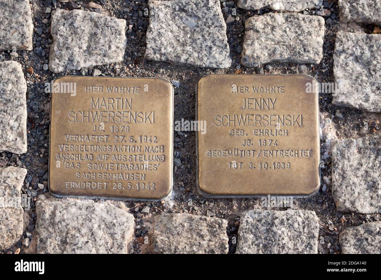 Stumbling stones in Berlin, Germany Stock Photo Alamy