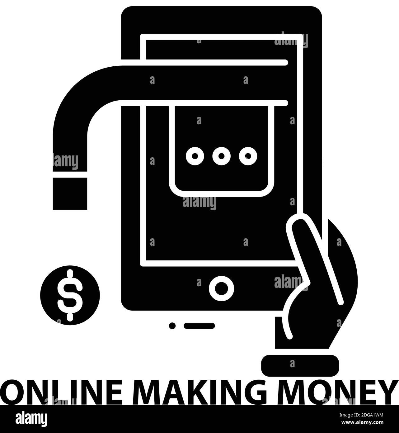 Online making money icon black vector sign with editable strokes