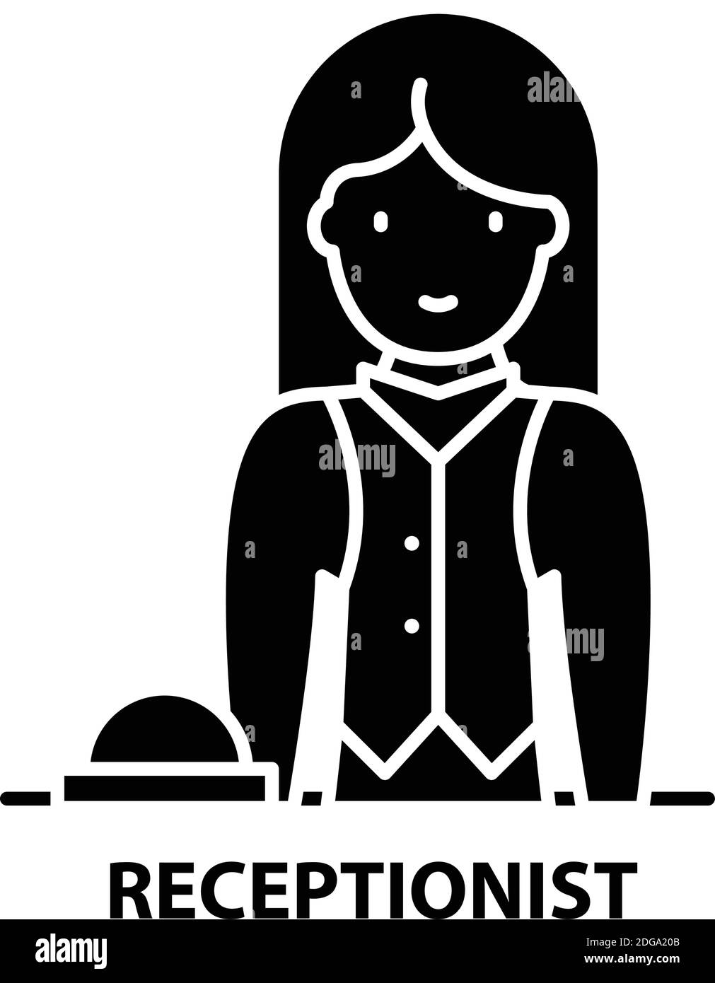 receptionist symbol icon, black vector sign with editable strokes ...