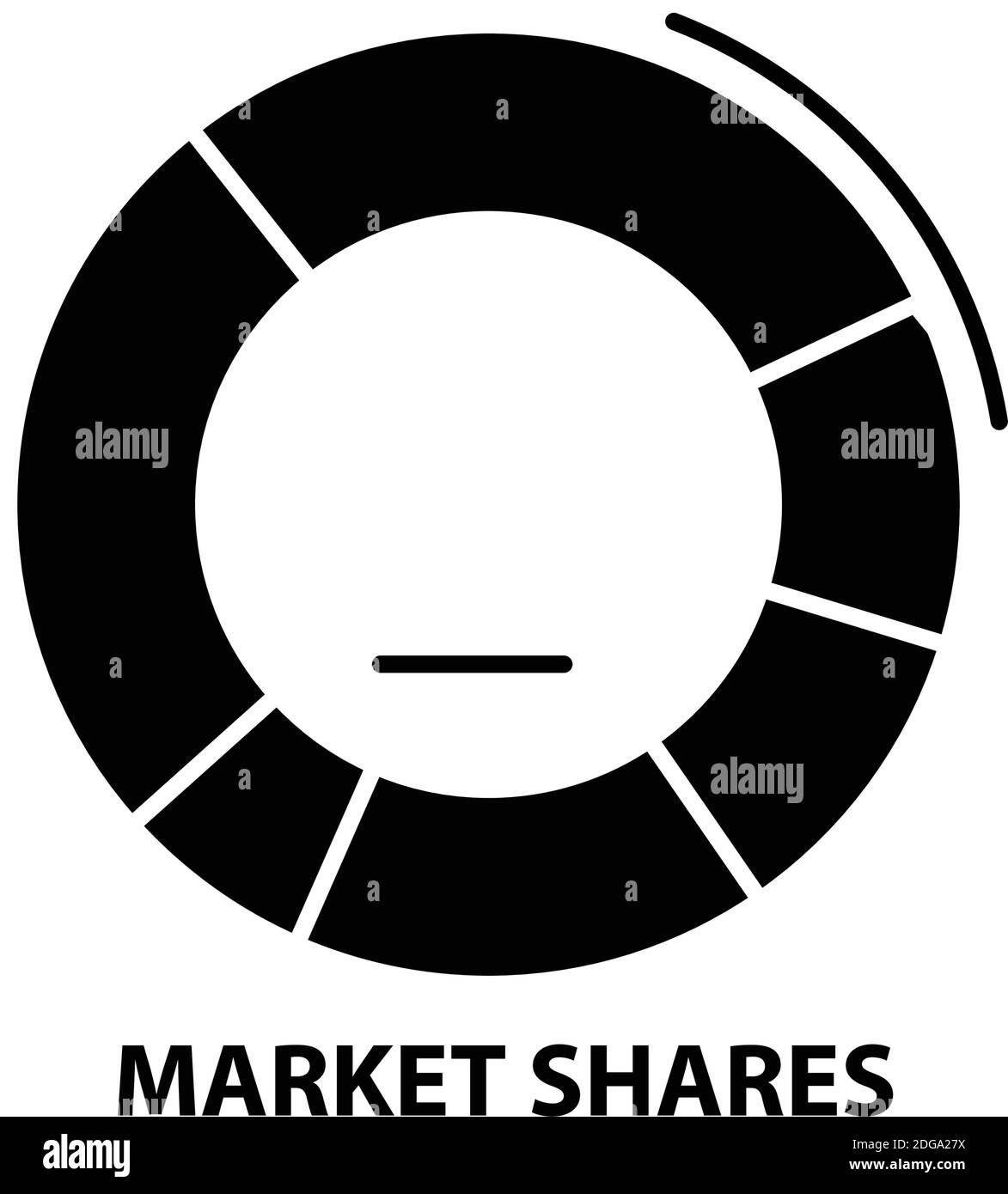 market shares icon, black vector sign with editable strokes, concept illustration Stock Vector