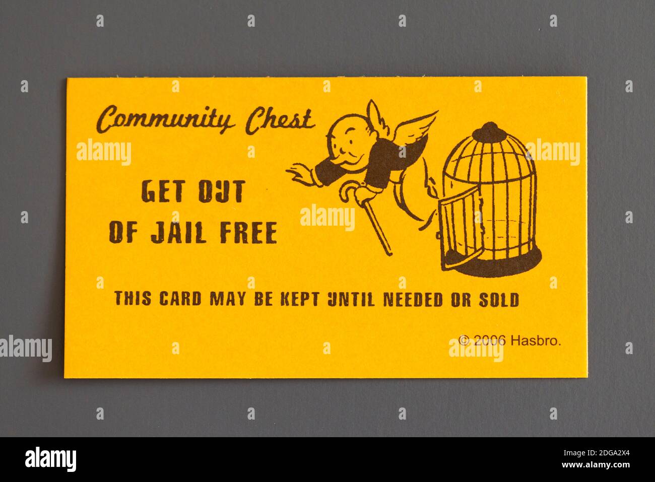 A Community Chest Get Out Of Jail Free Card From Monopoly Stock Photo Alamy