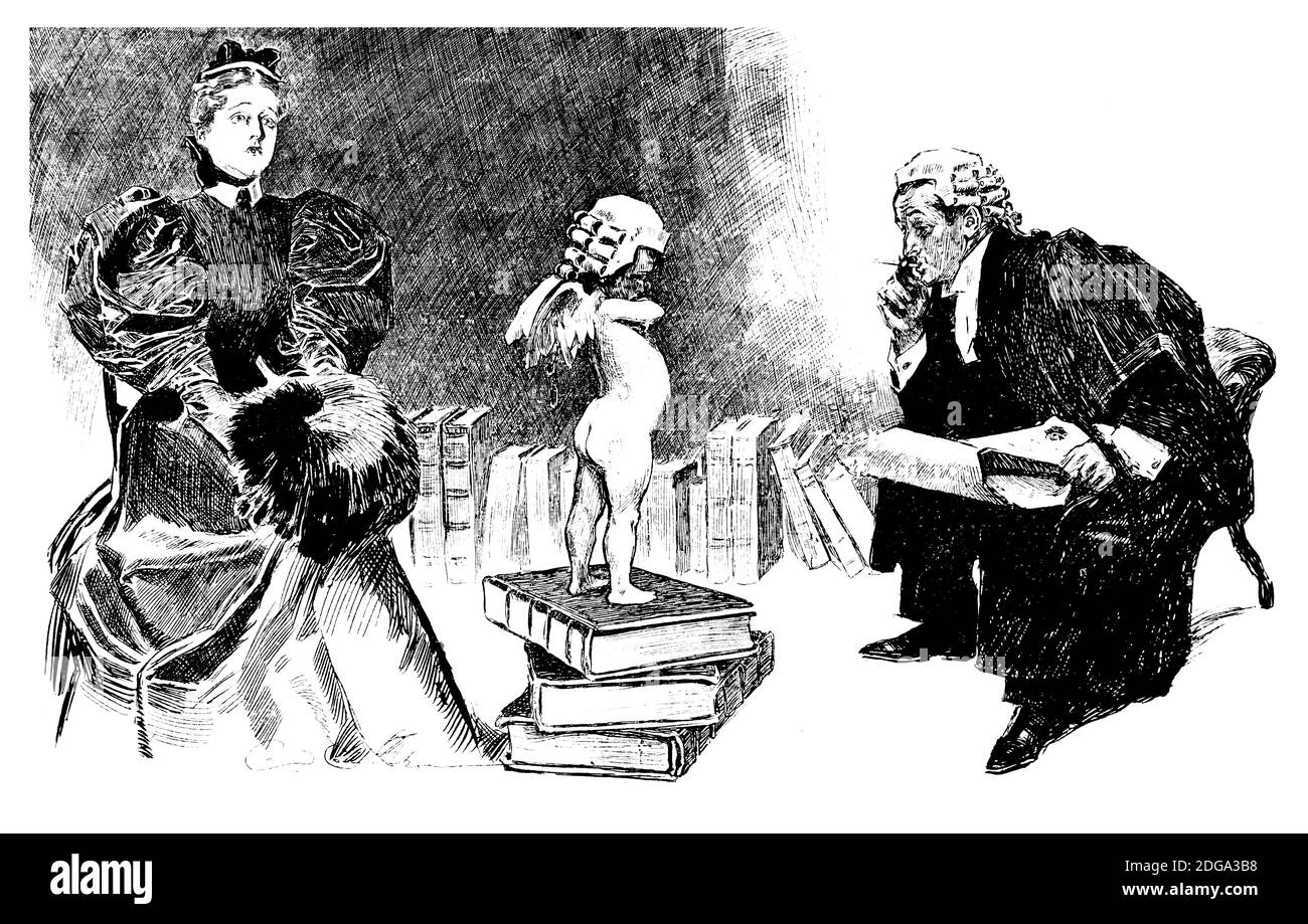 An Extract from the Will, magazine illustration by American designer Charles Dana Gibson from 1896 The Studio an Illustrated Magazine of Fine and Appl Stock Photo