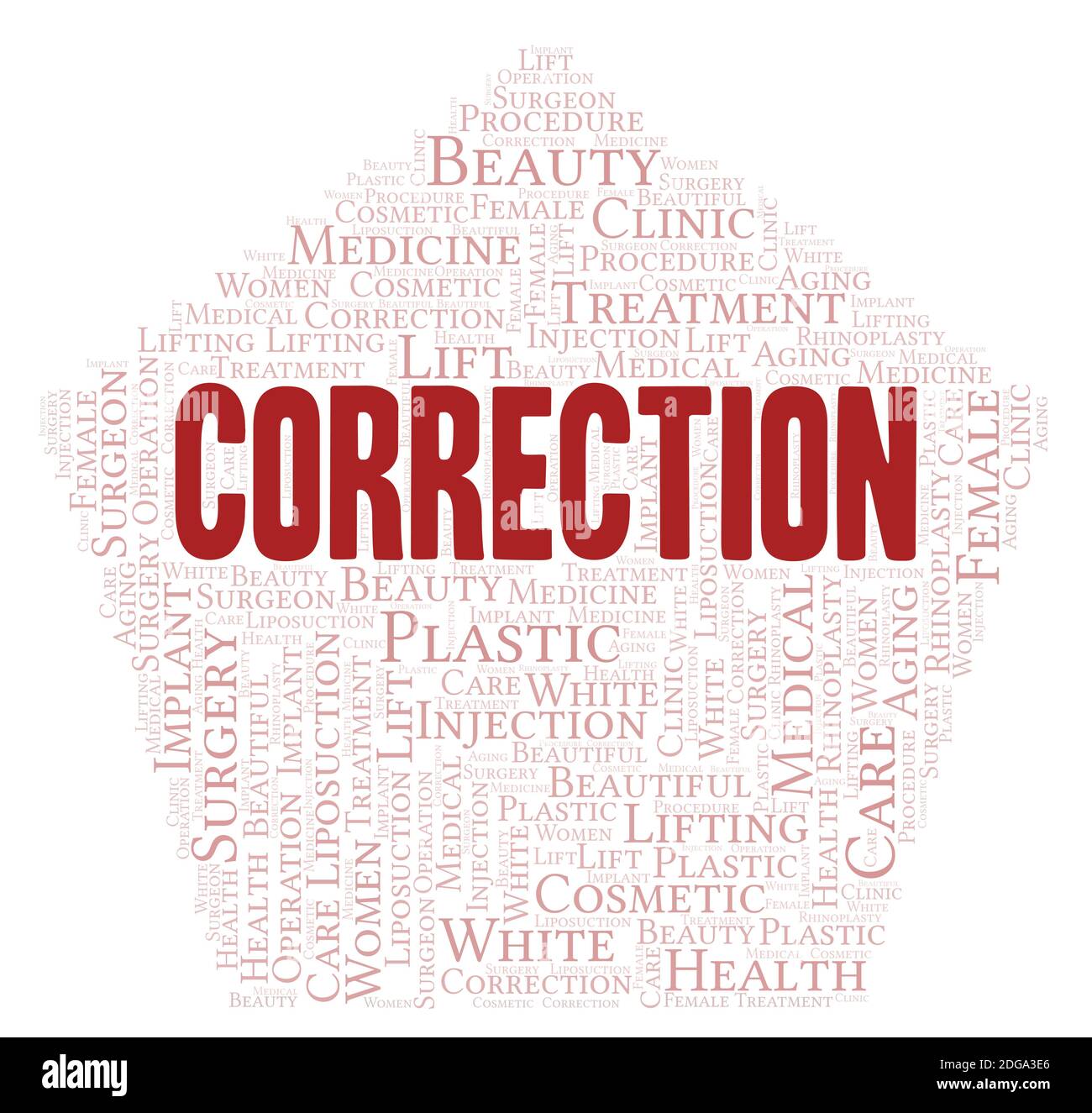 Correction typography word cloud create with text only Stock Photo - Alamy