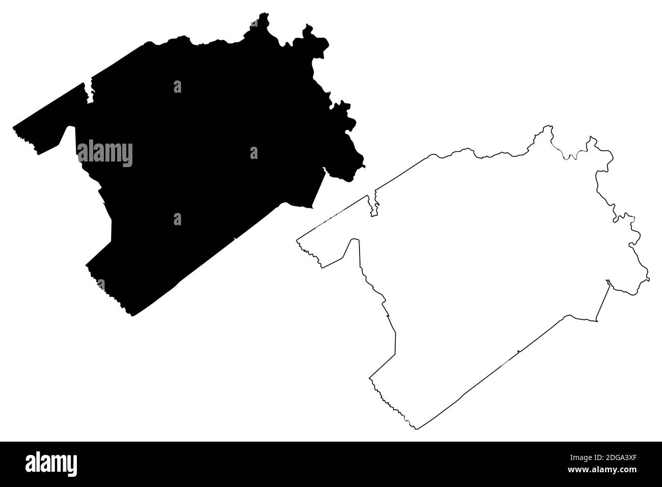 Darlington County, State of South Carolina (U.S. county, United States of America, USA, U.S., US) map vector illustration, scribble sketch Darlington Stock Vector