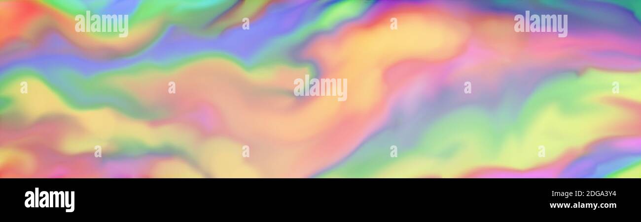 soft blurred abstract background with marbled swirled texture design in smeared watercolor paint illustration, rainbow waves in colors of red orange y Stock Photo