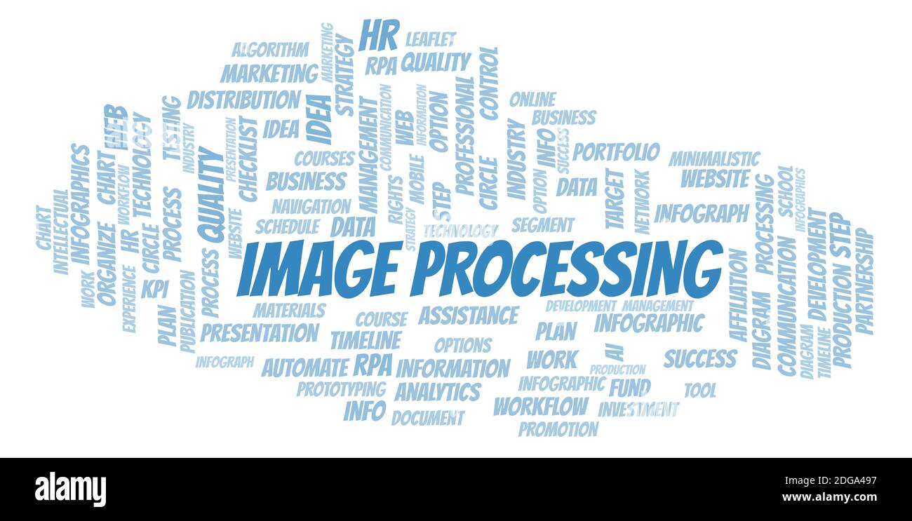 Image Processing typography word cloud create with text only Stock ...