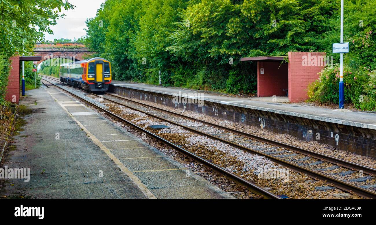 Elton & Orston Station on the Nottinghamshire and Leicestershire border in the Vale of Belvoir Stock Photo