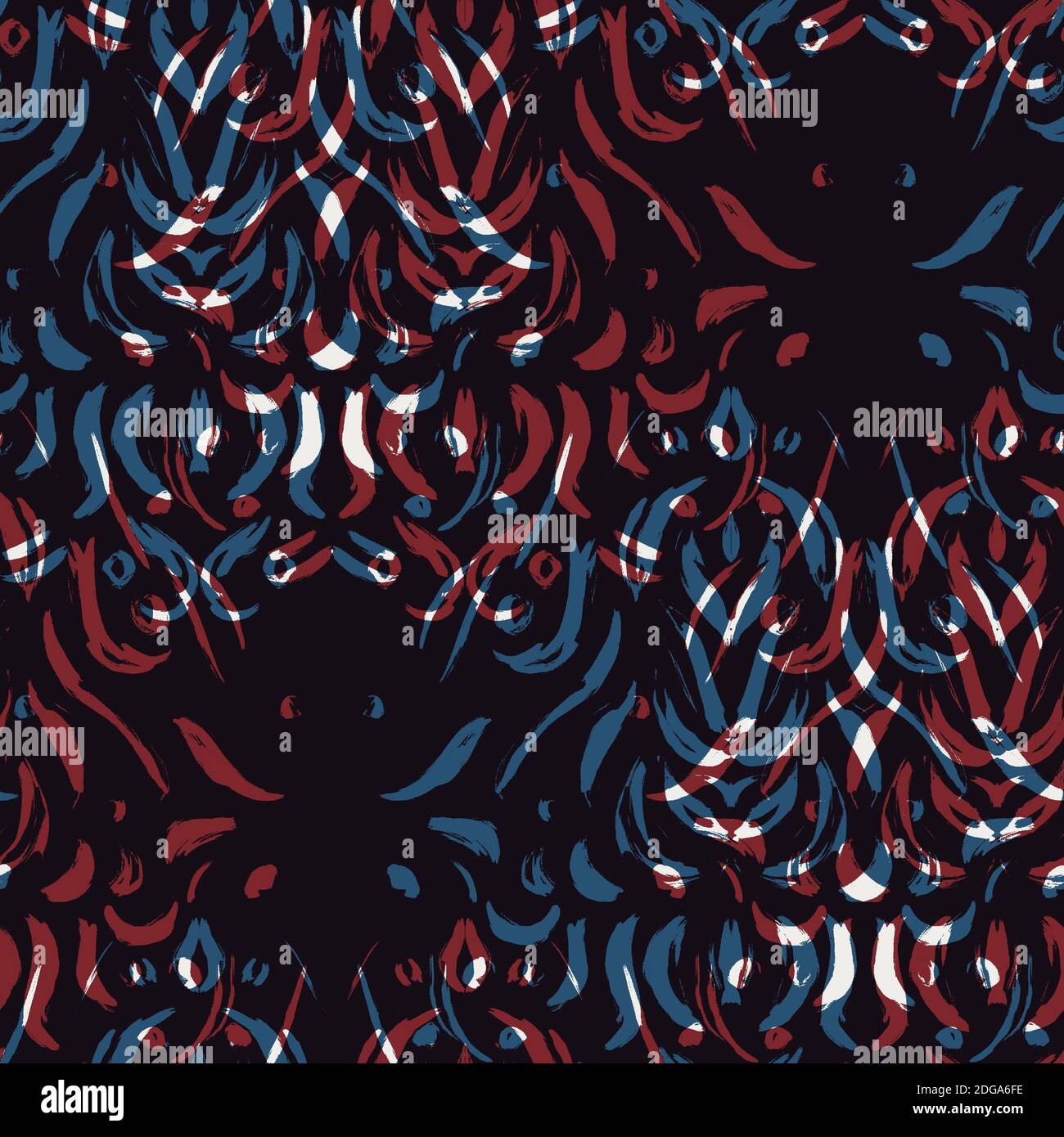 Seamless damask pattern in red blue black white Stock Photo - Alamy