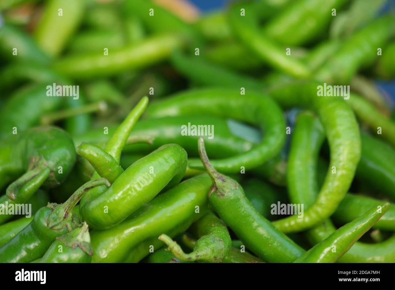Green hot chili peppers background Stock Photo - Alamy