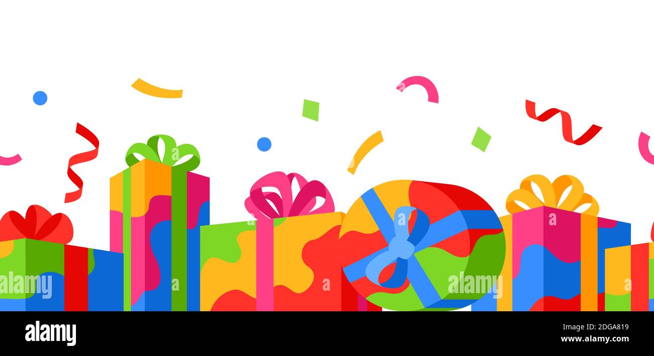Seamless pattern with gift boxes. Stock Vector