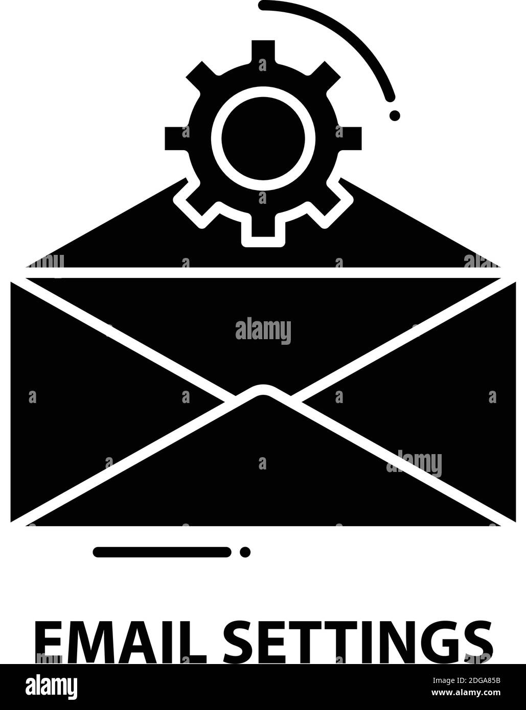 email settings icon, black vector sign with editable strokes, concept