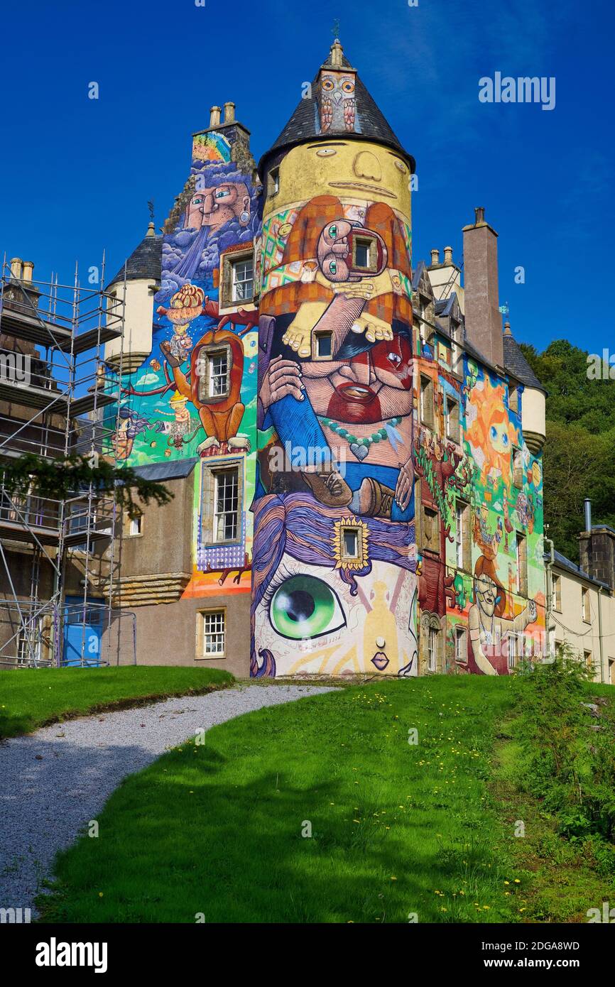 Graffiti on Kelburn Castle Ayrshire Scotland Stock Photo