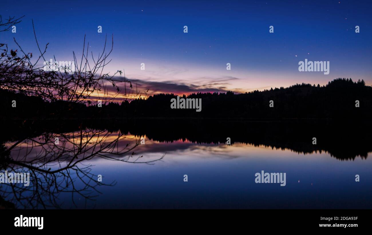 Sunset at Stone Lagoon, Humboldt County, California Stock Photo