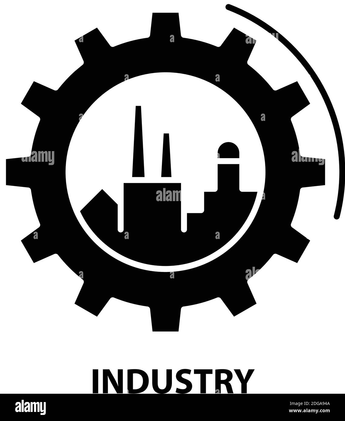 industry icon, black vector sign with editable strokes, concept illustration Stock Vector