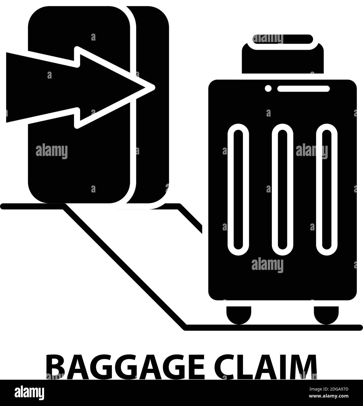 baggage claim icon, black vector sign with editable strokes, concept