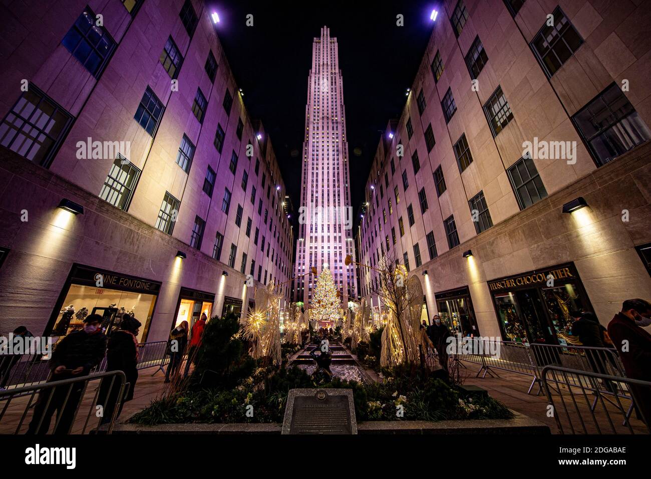 The Christmas tree in New York City with the Rockefeller Center