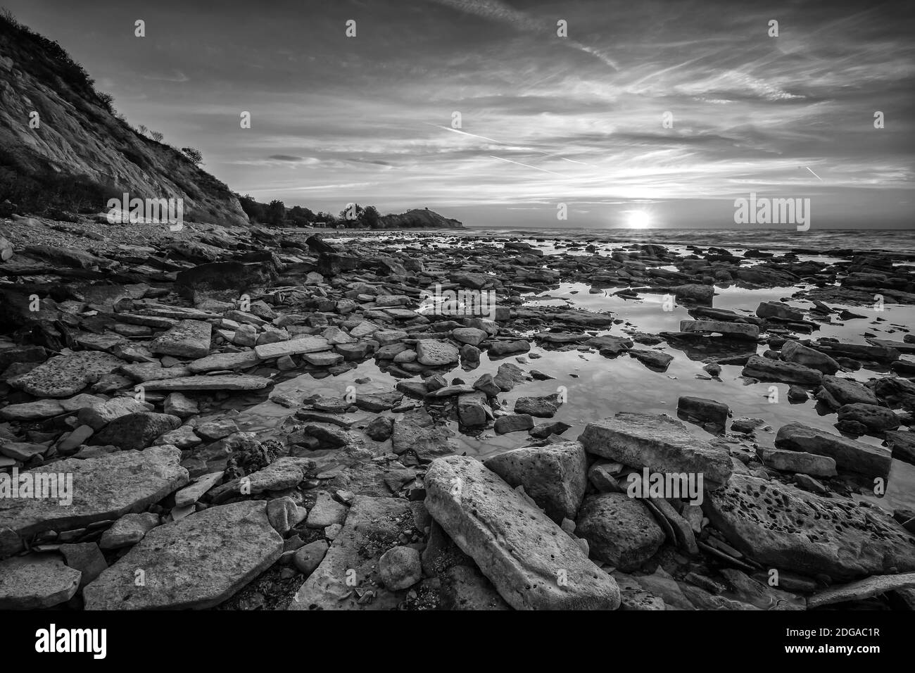 Coast in black and white Stock Photo - Alamy
