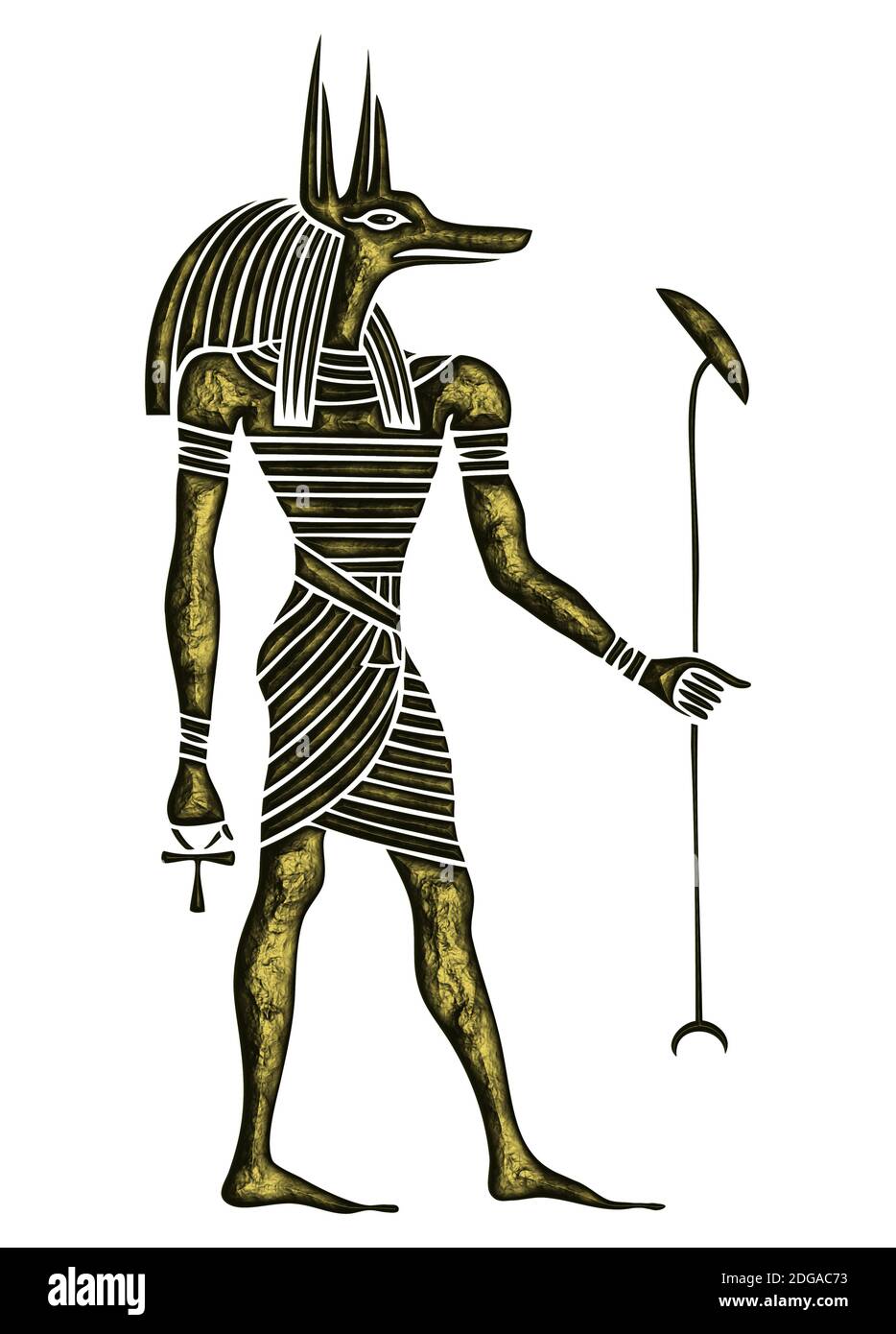 God of Ancient Egypt - Anubis - Yinepu - dog or jackal god of embalming and tomb-caretaker who watches over the dead Stock Photo