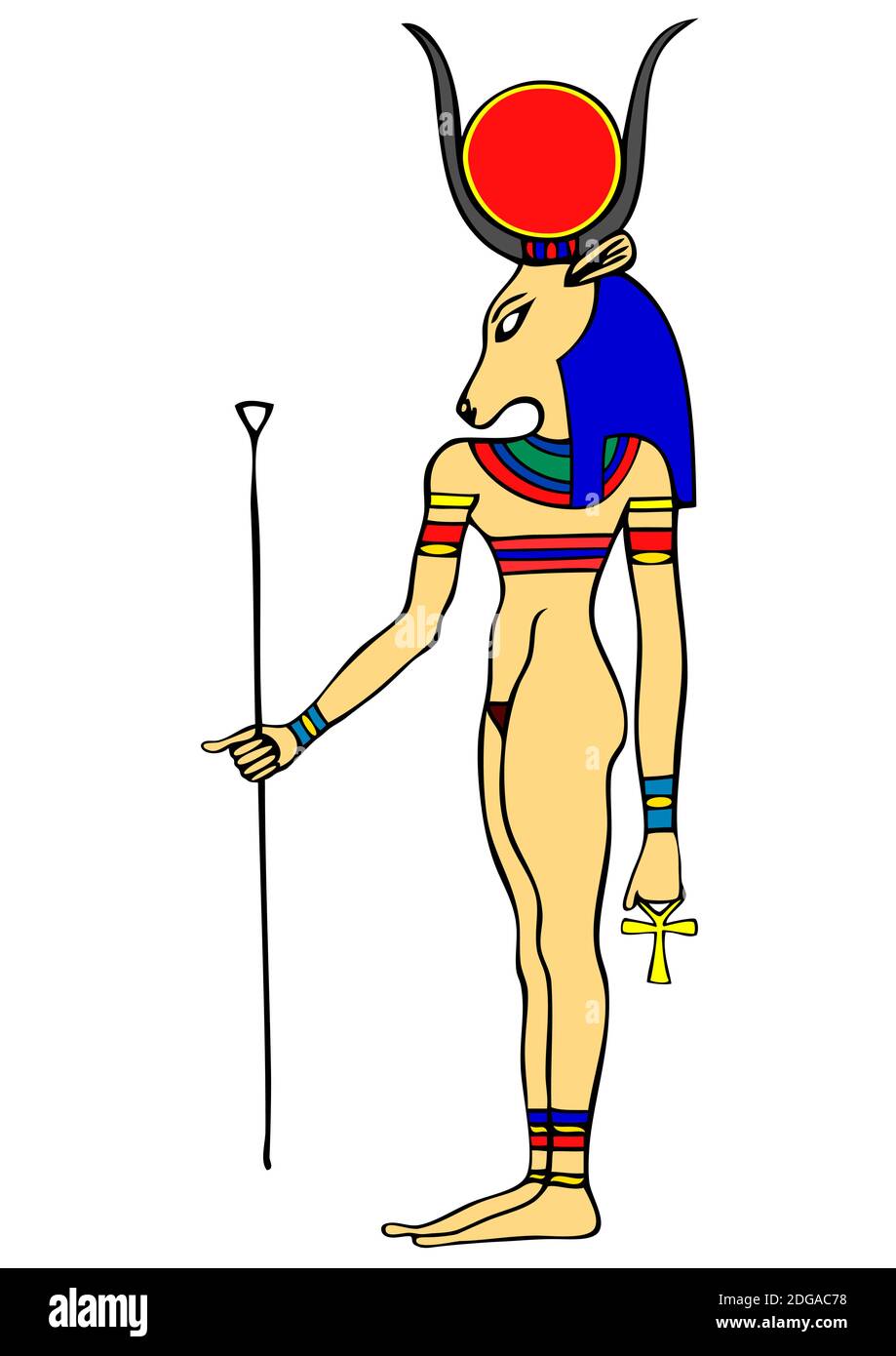 God of Ancient Egypt - Hathor - Hethert - among the oldest of Egyptian deities Stock Photo