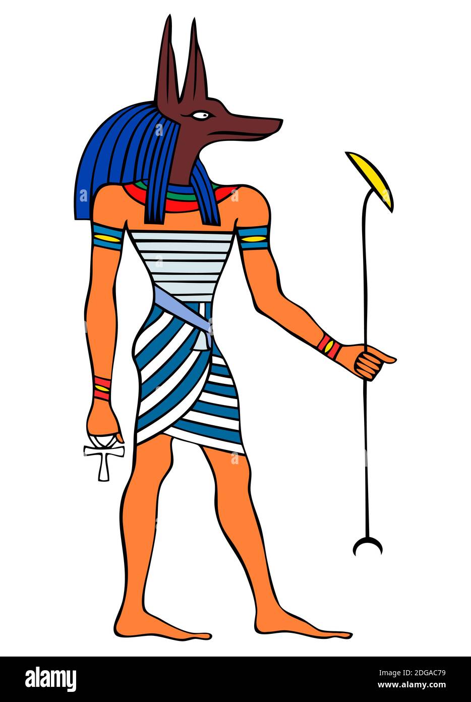 God of Ancient Egypt - Anubis - Yinepu - dog or jackal god of embalming and tomb-caretaker who watches over the dead Stock Photo