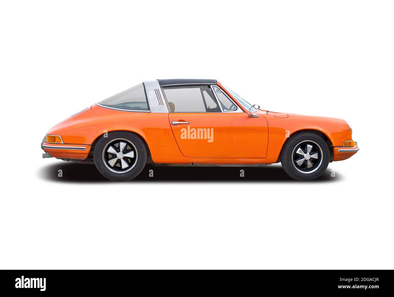 Classic sport premium German car, side view isolated on white ...