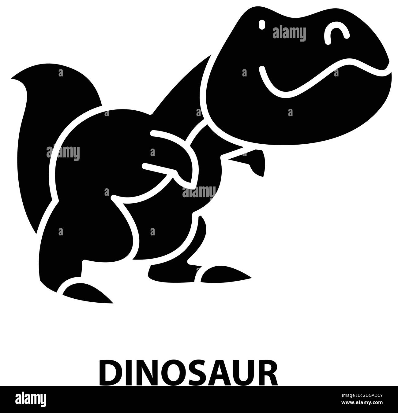 dinosaur icon, black vector sign with editable strokes, concept illustration Stock Vector