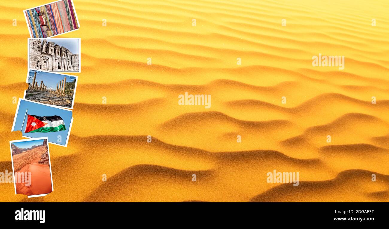 From all over the jordan in a desert  patchwork Stock Photo