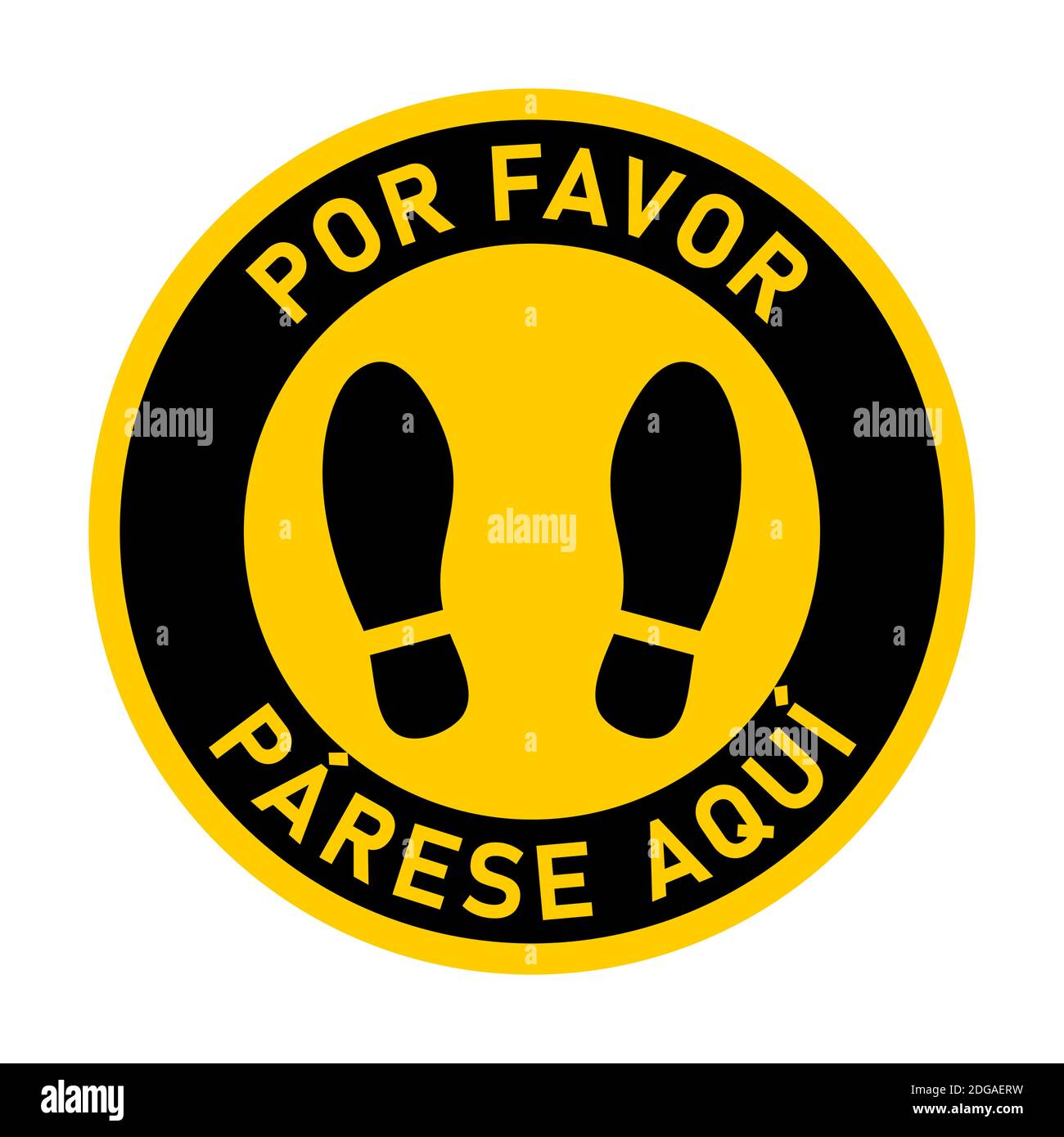 Por Favor Parese Aqui ("Please Stand Here"in Spanish) Round Circular