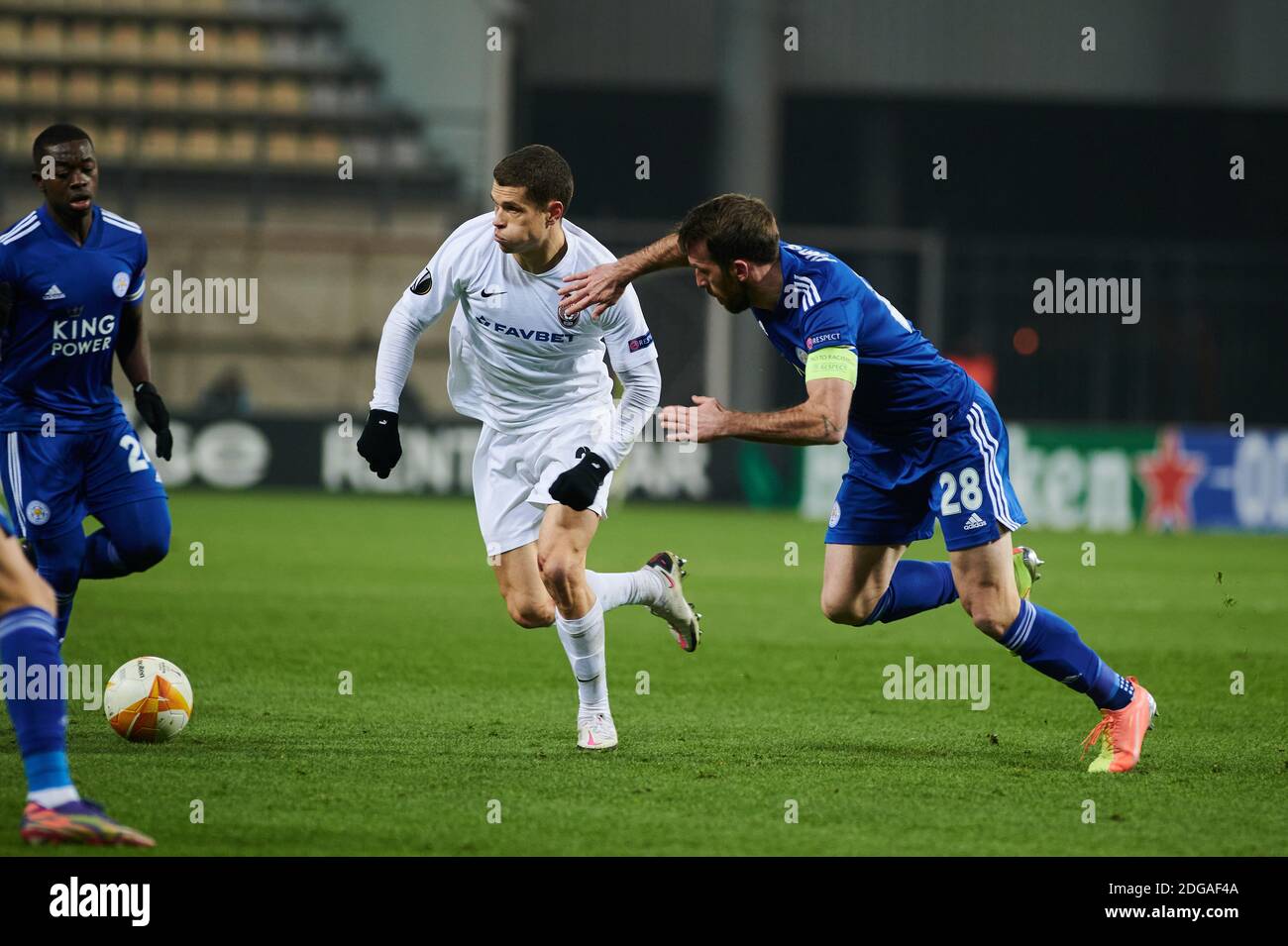 Zaporizhzhia Ukraine December 03 2020 Artem Gromov Vs Christian Fuch The Football Match Of Group G Of Uefa Europa League Fc Zorya Luhansk Vs Lei Stock Photo Alamy