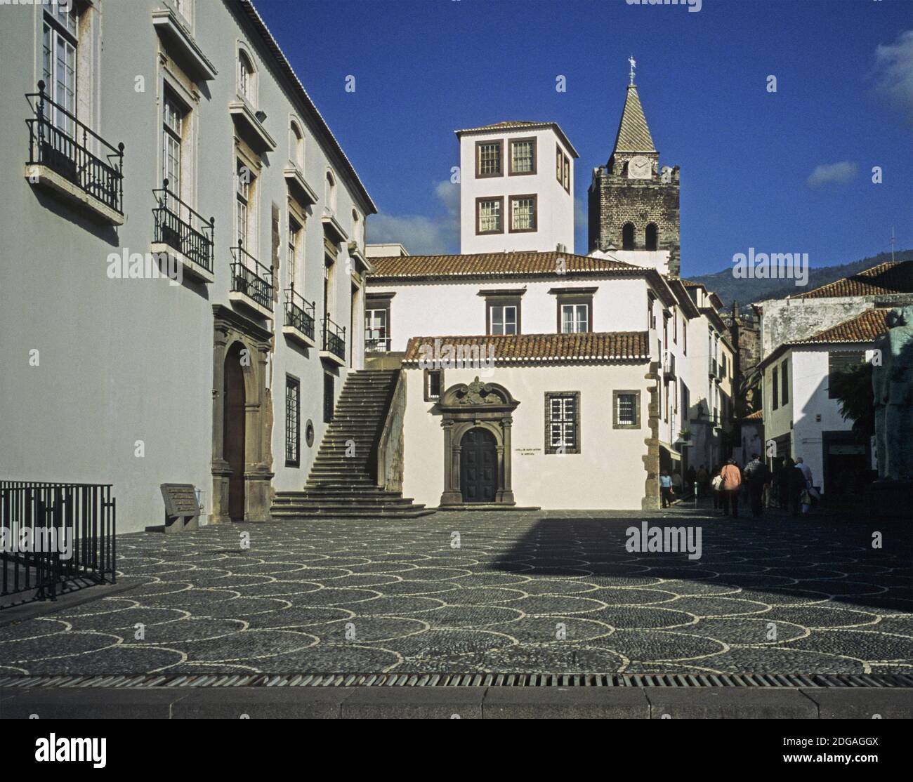 capela de Santo Antonio built in 1716 Saint Anthony Chapel and Se cathedral tower in the old part of Funchal Madeira Island Portugal Stock Photo