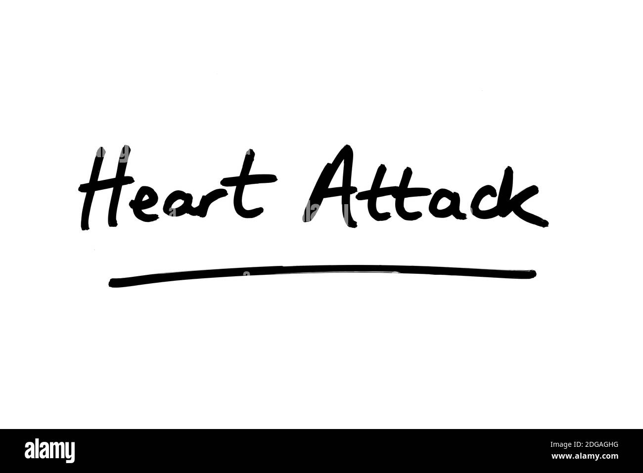 Heart Attack handwritten on a white background Stock Photo Alamy