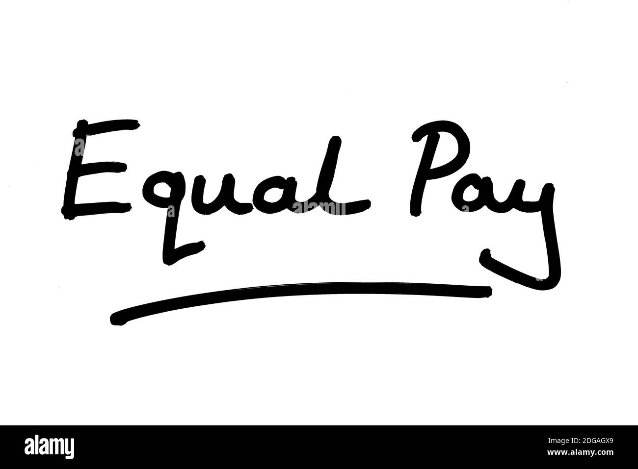 Equal Pay handwritten on a white background Stock Photo Alamy