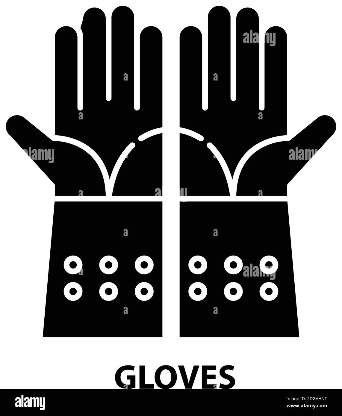 gloves symbol icon, black vector sign with editable strokes, concept